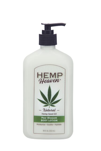 NEW & IMPROVED Pure Hemp Seed Oil Body Lotion - Pear Blossom Scent, Moisturizing & Soothing for All Skin Types, Enriched with Vitamins & Omegas, Fresh Floral Fragrance, Men & Women, 18 oz