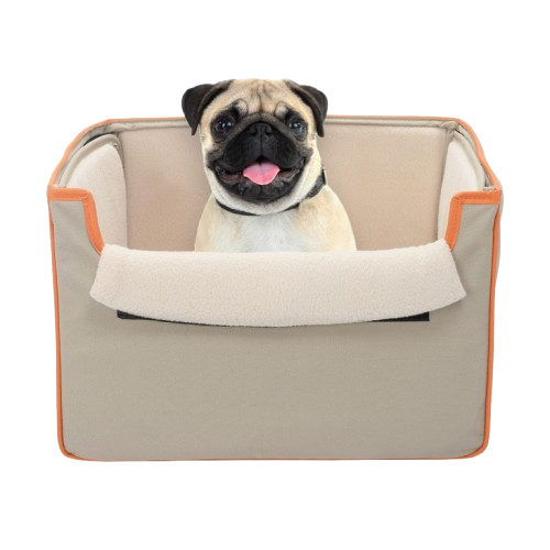 Precious Tails Collapsible Pet Booster Car Seat Box with Plush Fleece Cover, Cushion Insert and Foam Padded Panel